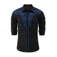 thumbnail image 2 of Yesfashion Men's Casual Western Embroidered Cowboy Shirt With Floral Design, 2 of 5