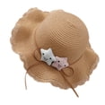 thumbnail image 4 of KAKOWELY 1 sombrero de paja tejido para niños, para verano, playa, protección solar, para exteriores, 4 of 5