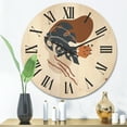 thumbnail image 2 of Designart 'Abstract Flowers Plants With Elementary Shapes III' Modern Wood Wall Clock, 2 of 5