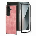 thumbnail image 3 of Dteck for Samsung Galaxy Z Fold 5 5G Case, Retro PU Leather Ultra Thin Slim Durable Shockproof Protective Phone Cover for Samsung Galaxy Z Fold5, Pink, 3 of 8