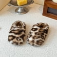 thumbnail image 2 of Utlike Toddler Slippers Winter House Slippers Girls Leopard Print Slip On Warm Cozy Lined Shoes Round Toe Soft Sole Home Footwear Size 8.5Y-9Y, 2 of 9