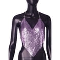 thumbnail image 3 of Women’s Tanks Nightlife Top for Party Performance with Neck Suspender Backless Design and Purple S, 3 of 4
