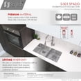 thumbnail image 2 of Stylish Undermount 33" Stainless Steel Low Divider 50/50 Double Bowl Kitchen Sink with 4 accs S-501XG, 2 of 11
