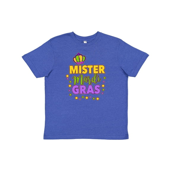 Inktastic Mister Mardi Gras with Crown and Dots Youth T-Shirt