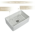 thumbnail image 6 of Logmey 33"x20" Apron Front Kitchen Sink Single Bowl White Ceramic Sink with Strainer, 6 of 8