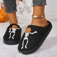 thumbnail image 3 of Halloween Slippers for Women Men Cute House Bedroom Slip on Shoes Memory Foam Indoor Outdoor Couple Slippers Gifts, 3 of 8
