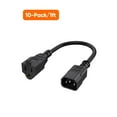 thumbnail image 4 of CableCreation [Lot de 10] Adaptateur d'Alimentation Standard 1 Pied 18AWG Réceptacle NEMA 5-15R vers IEC320 C14, 0.3m/noir, 4 of 9