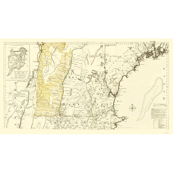 Historic State Map - Massachusetts Region - 1776 - Vintage Wall Art