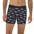 thumbnail image 2 of Xecao USA Print Boxer Briefs for Men's Stretch Moisture-Wicking Underwear, Mid-Rise Classics breathable fabric, 2 of 7