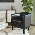 thumbnail image 2 of BELLEZE Accent Arm Club Chairs in Faux Leather Set of 2 - Highland (Black), 2 of 7