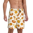 thumbnail image 2 of Kdxio Pumpkin Maple Leaves Print Mens Sleep Shorts Bottoms Soft Comfy Pajama Wear Pants with Drawstring Pockets, 2 of 7