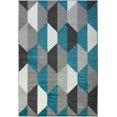 thumbnail image 1 of Geometric Pattern Honeycomb Area Rug Carpet in Blue Grey Black, 3x5 (2'7" x 4'11", 80cm x 150cm), 1 of 5