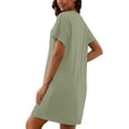 thumbnail image 4 of MINTREUS Women's Nightgown Short Sleeve Nightshirt V Neck Sleep Shirt Loose Loungewear Casual Sleepwear, 4 of 10
