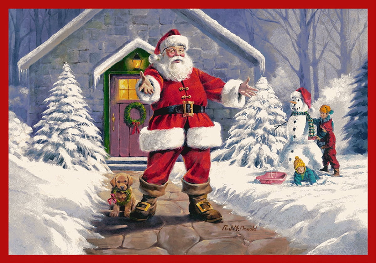 2x4 Milliken Wish List Painterly Santa Claus Area Rug Approx 2'8"x3'10" 