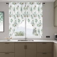 thumbnail image 4 of Summer Daisy Swag Valances for Windows 2 Pack Watercolor Eucalyptus Leaf Flower Farmhouses Swag Kitchen Curtains 45 Inches Long Rod Pocket Short Window Treatment for Kitchen Bathroom 36"x45", 4 of 9