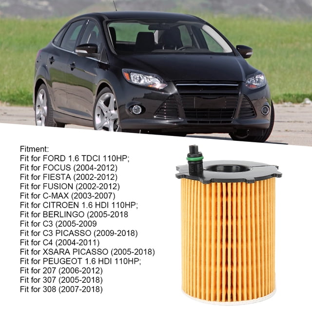Filtro de aceite de motor de coche 1254385 repuesto compatible con Berlingo 16 HDI 110HP ANGGREK Otros