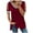 Wine, variant on QLEICOM Women Plus Size Summer Hollow Out T-Shirt V-Neck Short Sleeve Strapless Loose Tunic Tops Blouses Tees Shirts Wine M, US Size:6