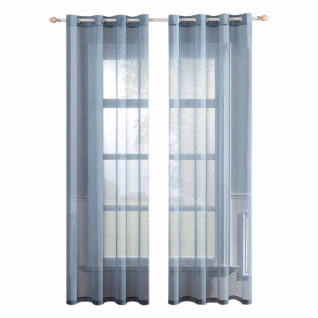 Coofit Sheer Curtain Solid Color All-match Translucent Window Gauze Window Panel