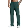 thumbnail image 3 of Mens Fleece Wide Leg Sweatpants - Open Bottom, Pockets, Loose Fit for Workout, Running & Casual Occasions Dark Green XL, 3 of 5