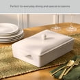 thumbnail image 4 of Better Homes & Gardens Artisan 9.3" x 15.5" Cream Stoneware Roasting Pan with Lid, 4 of 21