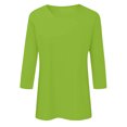 thumbnail image 4 of Towmus Women's Casual 3/4 Sleeve T-Shirts Round Neck Graphic Printed Tunic Tops Basic Tees Blouses, 4 of 5