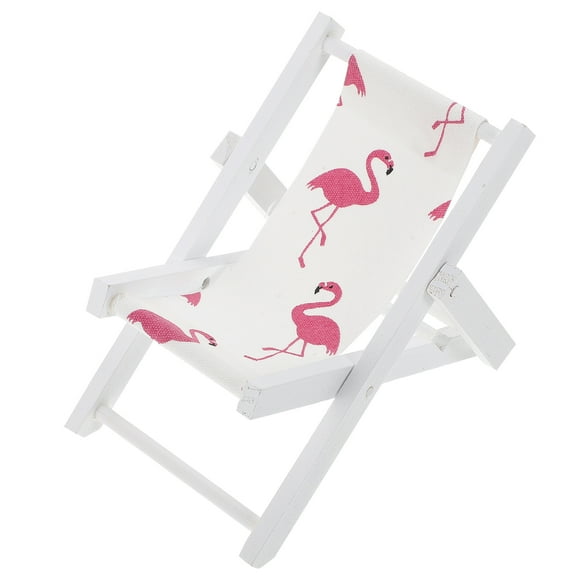 Soporte creativo para teléfono móvil con adorable diseño de flamencos, ideal para decorar sillas de playa.