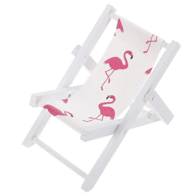Soporte creativo para teléfono móvil con adorable diseño de flamencos, ideal para decorar sillas de playa.