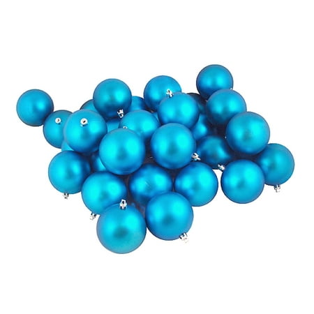 60ct Matte Turquoise Blue Shatterproof Christmas Ball Ornaments 2.5 ...