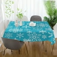 thumbnail image 5 of GZHJMY White Snowflakes on Blue Background Outdoor Tablecloth 60x90In,Rectangle Table Cover Kitchen Dinner for Outdoor and Indoor Party Holiday Hotel BBQ-Christmas341 Home Decor, 5 of 7
