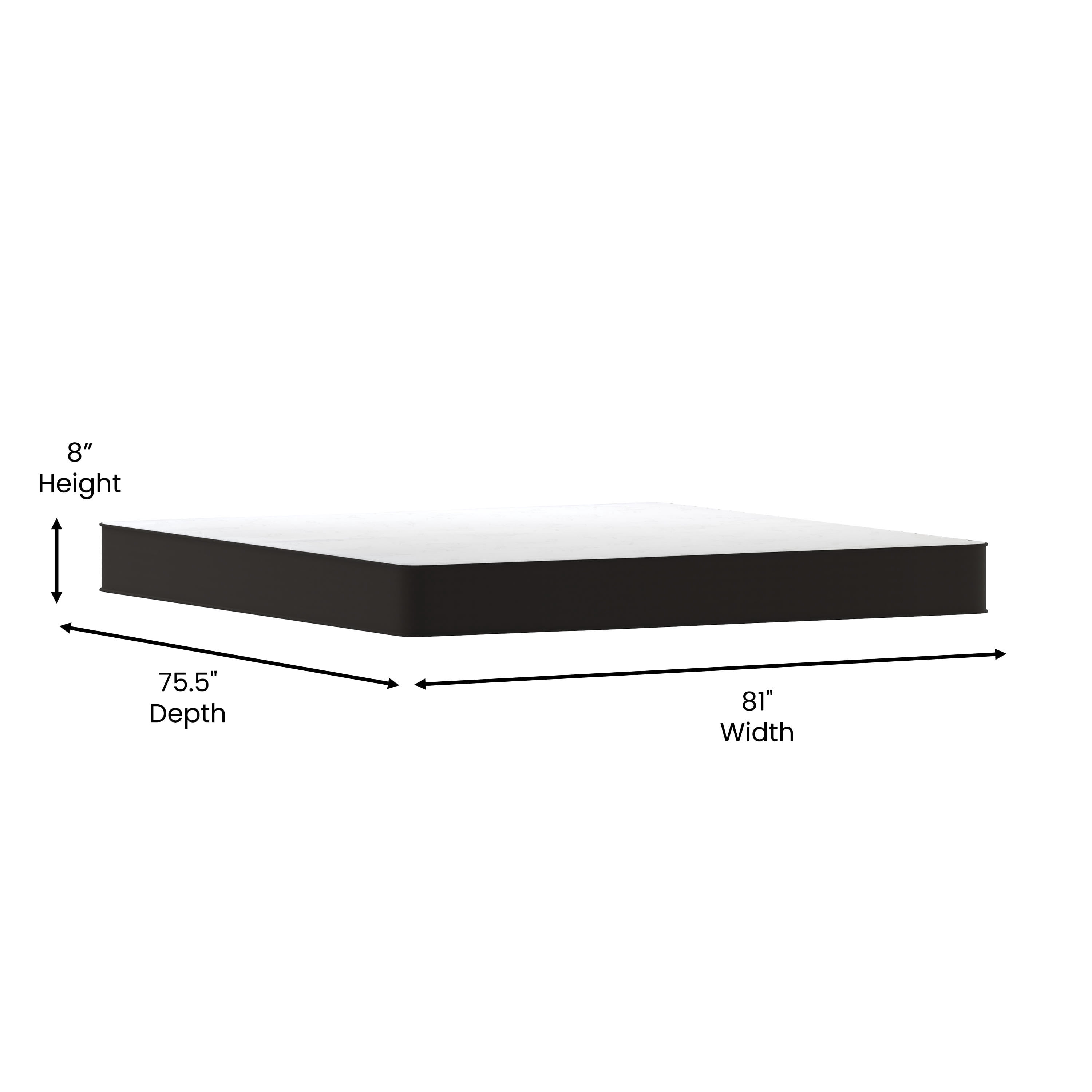 Emma + Oliver Premium Comfort 8" King Size Medium Firm Hybrid Innerspring Mattress in a Box with Knitted Fabric Top and CertiPUR-US Certified Foam