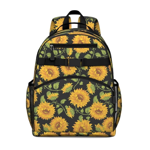 Sunflower Backpack for School,Cute School Bag,Schoolbag with Adjustable Shoulder Straps & Padded Back,15.25"x11.5"x5.25"