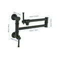 thumbnail image 6 of Izzovium Wall Mounted Brass Pot Filler Faucet, Matte Black Two-Attachment Swing Arm Kitchen Faucet with Free-Swivel Design, 15.5in x 12in x 2in, 6 of 7