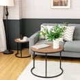 thumbnail image 2 of Costway Ensemble de 2 Tables Basses Gigognes pour Balcon et Salon Tables d'Appoint Rondes Modernes, 2 of 10