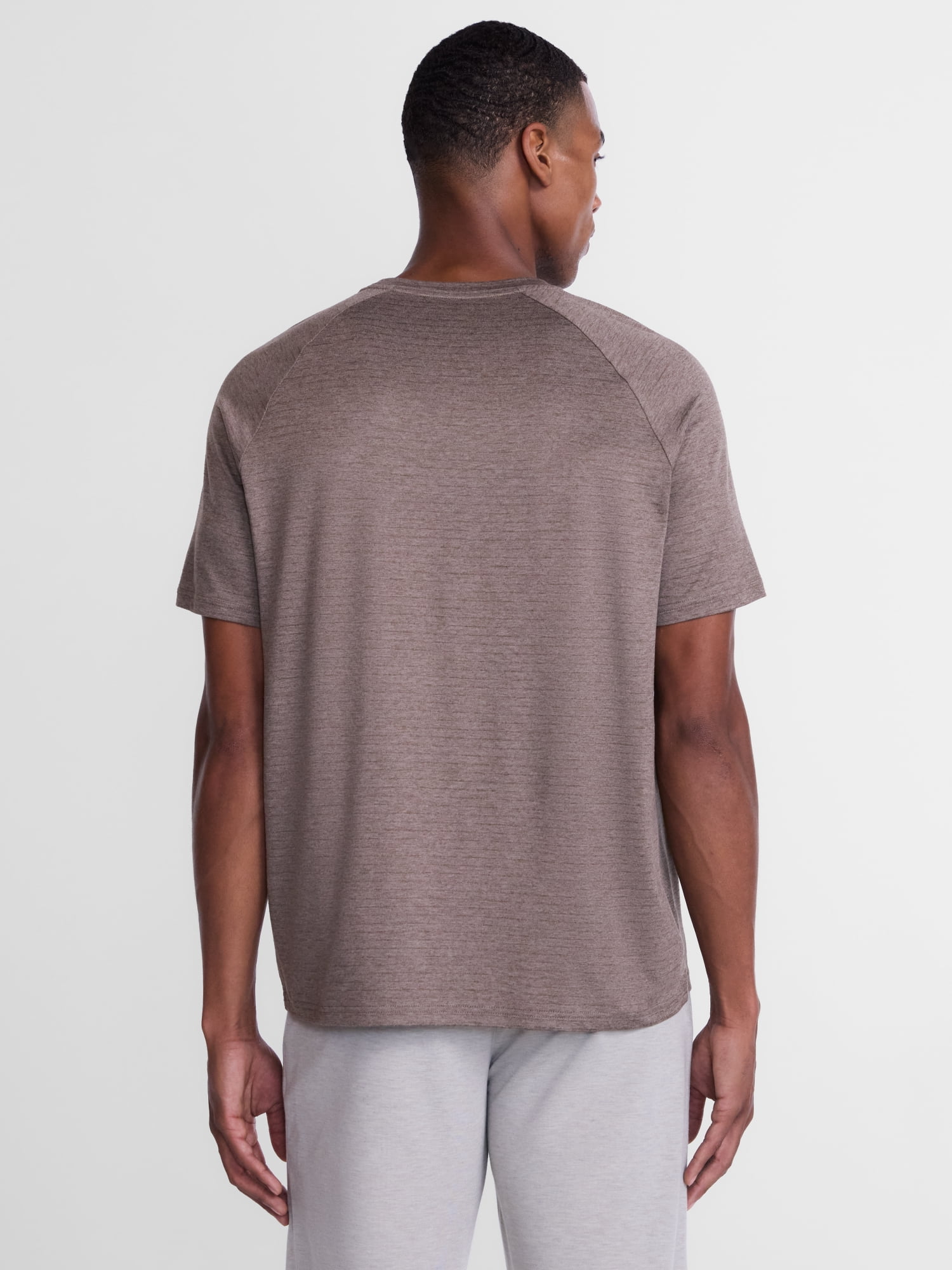 Athletic Works Men's Tonal Stripe Workout Shirt with Short Sleeves, Sizes XS-4XLT