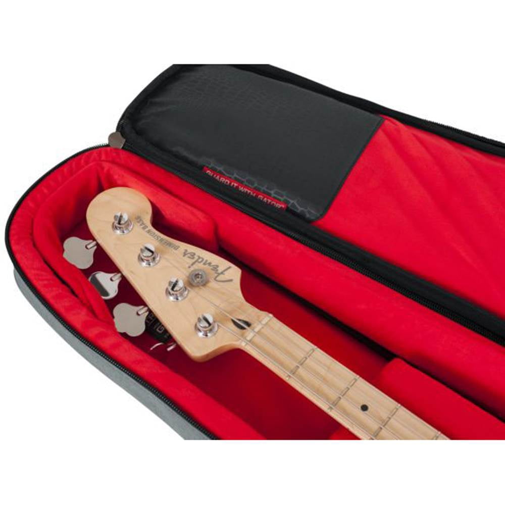 Gator Cases GT-BASS-GRY Transit Series Durable Nylon Bass Guitar Gig Bag, Gray