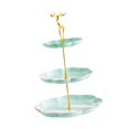 thumbnail image 1 of Soporte para cupcakes de 3 niveles, bandeja para servir frutas y snacks, multifuncional y decorativa. Oro verde, 1 of 9
