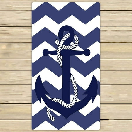 Anchor Bath Towels GCKG Chevron Towels,Amazing Chevron Anchor With Navy Blue Chevron Beach Bath Towels Bathroom Body Shower Towel Bath Wrap For Home,Outdoor and Travel Use Size 30x56 inches ()