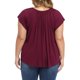 thumbnail image 3 of GRACE & GRANDEUR Blusa de Verano de Talla Grande para Mujeres del Día de San Patricio con Dobladillo Curvado Plisado y Mangas con Volantes Cuello Redondo Tops Sueltos 4X Púrpura, 3 of 6