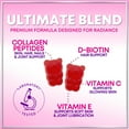 thumbnail image 3 of Collagen Peptides Gummies - 2500 mcg D-Biotin Per Serving - Hydrolyzed Protein Type I & III Multi Collagen Supplement with Vitamin C & Zinc - Support for Hair, Skin, Nails, Berry Flavor - 60 Gummies, 3 of 9