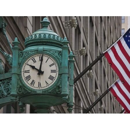 Marshall Field Building Clock, Now Macy's Department Store, Chicago, Illinois, USA Print Wall Art By Amanda