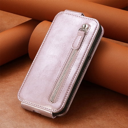 Case for VIVO IQOO 12 5G Leather bag cover, built-in magnetic zipper flip up and down wallet cover