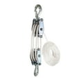 thumbnail image 3 of Colaxi Manual Hand Lift Lifting Pulley Wheel Block and Tackle System 270 Degree Rotating Rope Pulley Heavy Duty Rope Pulley 3 wheels 15M white, 3 of 8