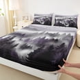 thumbnail image 3 of jejeloiu Rustic Plant Pine Full Size Sheets,Nature Scenery Bed Sheets,Purple Gray Black Sheet Sets For Men Women,Super Cozy Room Decor,4 Pieces, 3 of 7