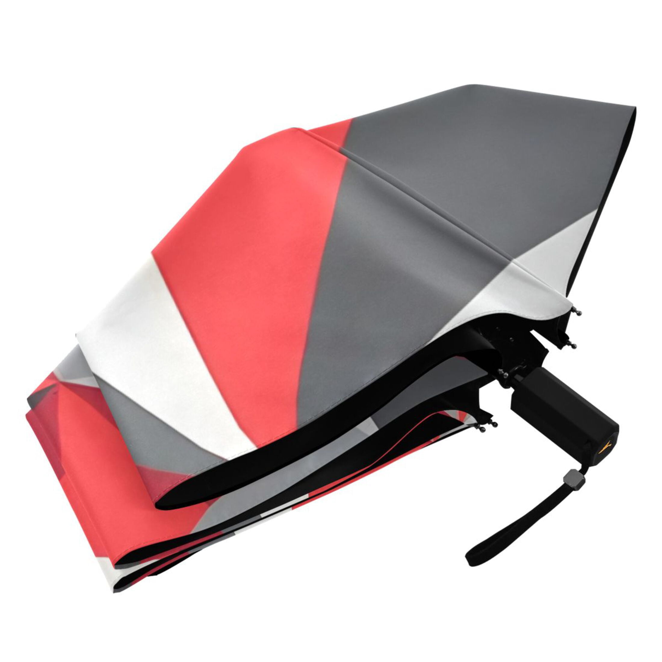 ALAZA Artistic Triangle Geometry Red UPF 50+ Compact Folding Umbrella for Rain Travel Umbrella Packable