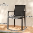 thumbnail image 3 of Outsunny Patio Chairs Set of 4, Stackable Outdoor Dining Chairs, Black, 3 of 10