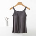 thumbnail image 5 of Ichuanyi Women's Round Neck Padded Camisole, Sleeveless Built-in Bra Tank Top, Solid Color Supportive Cami Blouse, Comfortable Shapewear Top, 5 of 9