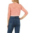 thumbnail image 3 of Allegra K Women's Open Front 3/4 Sleeve Sheer Floral Lace Cropped Shrug Cardigan, 3 of 6
