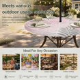 thumbnail image 6 of Round Outdoor Tablecloth with Umbrella Hole and Zipper, Pink Grey Palm Leaves Tablecloth with Elastic Waterproof, Summer Botanical Tropical Leaf Patio Table Covers for 45" - 54" Picnic Pool Tables, 6 of 9