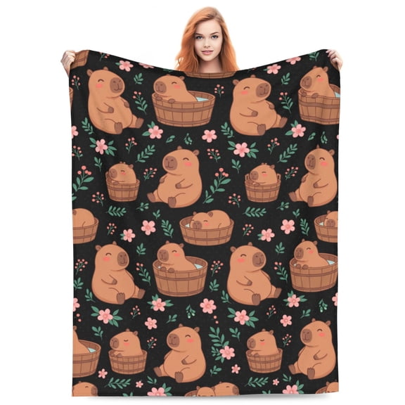 Cute Pattern Soft Flannel Blanket, Animal Print Throw, Warm Cozy Plush Blanket for Sofa, Couch and Home 50x40