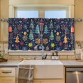 thumbnail image 2 of Yayeee Kitchen Curtains Tier Set of 2 Light Filtering 57"x24" Over Sink Window Panels, Dark Blue Christmas, 2 of 7
